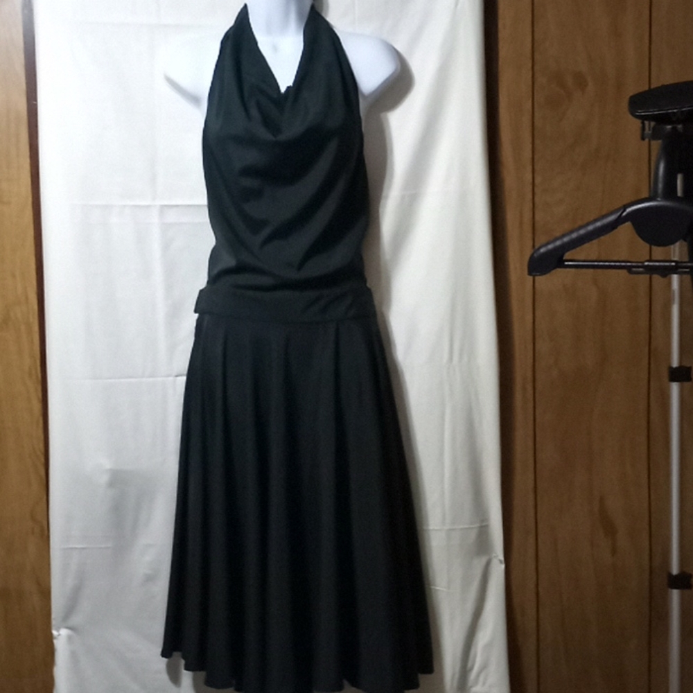 Women's green silk dress